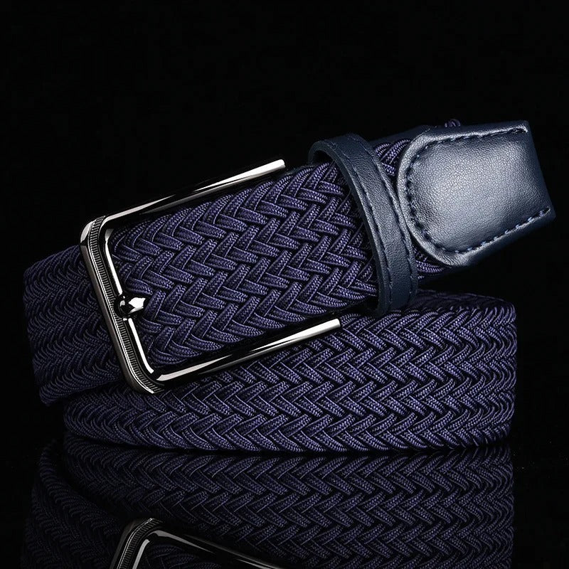 Mens classic braided woven belt, durable for daily use. Versatile fashion accessory for comfort & style.