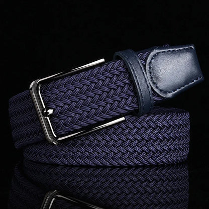 Mens classic braided woven belt, durable for daily use. Versatile fashion accessory for comfort & style.