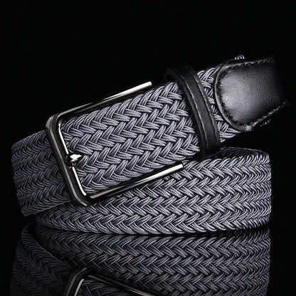 Sleek men's braided belt, comfortable fit & durable construction. Ideal for a refined classic everyday look.