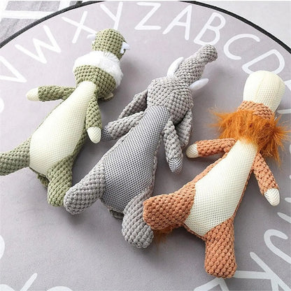Heavy-duty plush dog chew toy, designed to withstand aggressive chewers and provide ultimate durability.