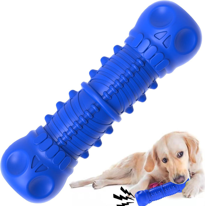 Heavy-duty rubber chew toy for dogs, durable & squeaky, great for aggressive chewers and interactive playtime.