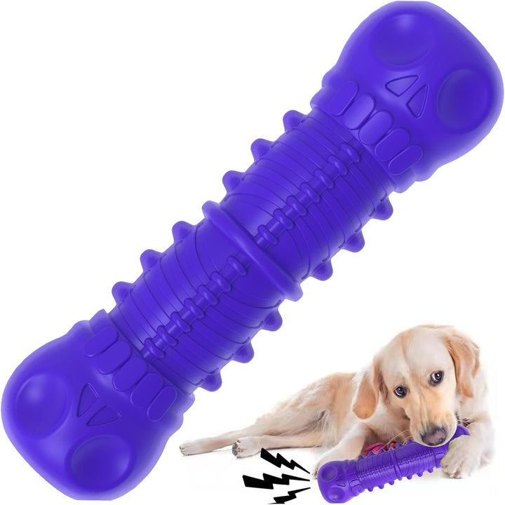 Long-lasting rubber dog toy, squeaky fun for medium & large dogs, a durable pet supply for active playtime.