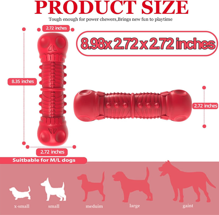 Tough rubber squeaky chew toy for dogs, indestructible design for persistent chewers & engaging playtime.