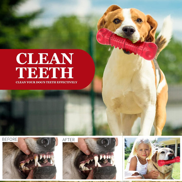 High-quality rubber chew toy for dogs, squeaky & indestructible, excellent for large breeds & active playtime.
