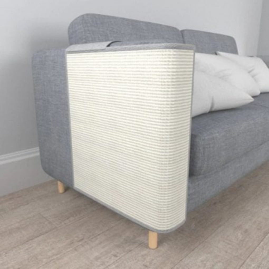Pet's sisal cat scratch armrest cover. Furniture shield for sofa protection. Durable & eco-friendly anti-scratch solution.