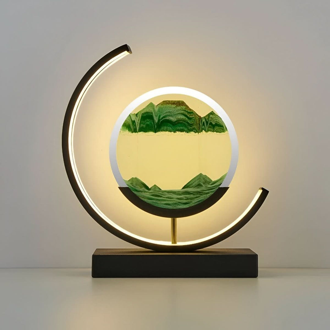 Mesmerizing moving sand art lamp, a dynamic LED sandscape display for modern art and peaceful decor.