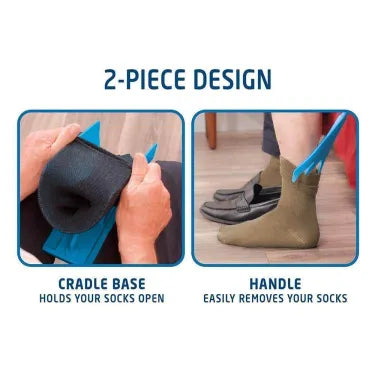Mobility aid for seniors: helps elderly put on compression socks easily, promoting independent daily living.