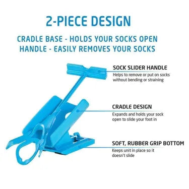 Dressing assist device for compression socks, eliminating bending; perfect for limited mobility.