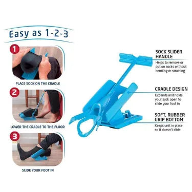 Complete compression sock aid kit: dressing helper & shoe horn for comfortable, independent daily wear.