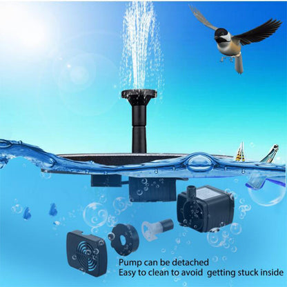 Floating solar fountain pump, ideal for garden ponds & patios. Eco-friendly water feature for relaxing outdoor living.