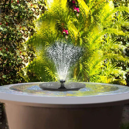 Eco-friendly solar water fountain for garden bird bath. Sustainable outdoor decor, no electricity needed.