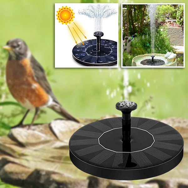 Sustainable solar powered water fountain. Ideal garden accessory for bird baths, ponds & outdoor living decor.
