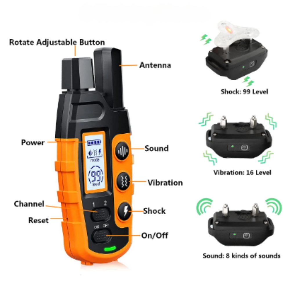 Modern remote dog training collar. Enhance obedience training & behavior with vibration and beep modes.