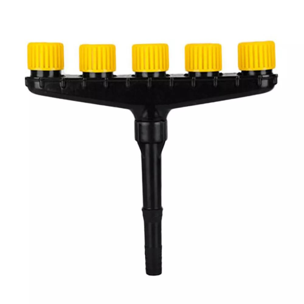 Multi-function garden spray nozzle for misting, watering, and powerful outdoor cleaning.