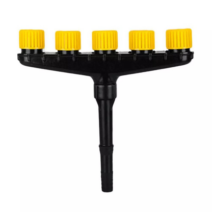 Multi-function garden spray nozzle for misting, watering, and powerful outdoor cleaning.