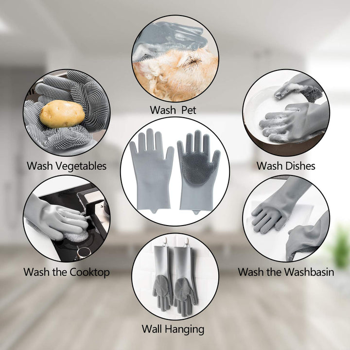 Pet grooming glove, a powerful tangle remover & de-shedding tool. Perfect for smooth cat & dog grooming.