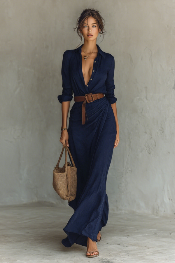 Comfortable flowy maxi dress for women, a relaxed fit long dress perfect for everyday casual summer styles.