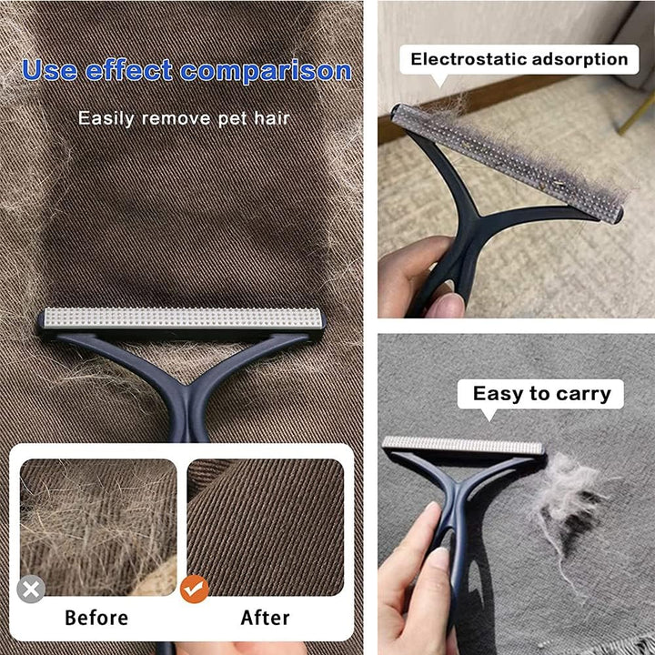 Easy-to-use reusable pet hair remover for quick home & car cleaning of dog & cat hair from all surfaces.