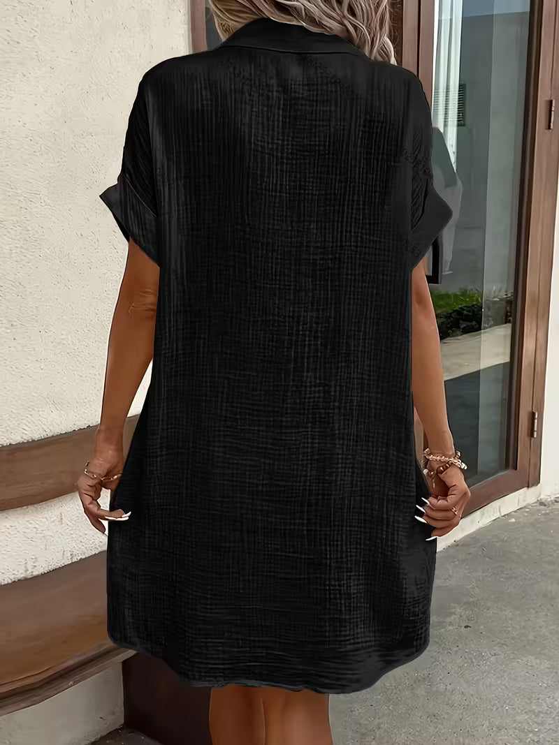 Effortless women's summer shirt dress. Button-front design, easy fit & breezy comfort for casual days.