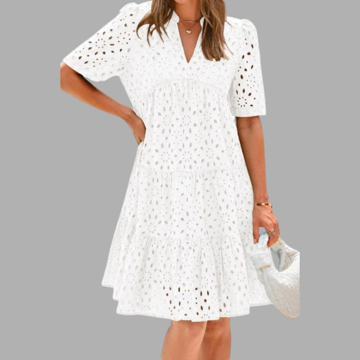 Effortless Women's Casual Mini Dress, perfect for comfortable everyday wear. Relaxed fit, simple summer style.