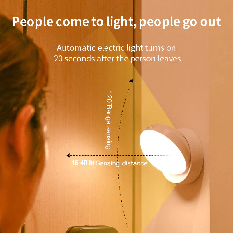 Elara Smart Motion Sensor LED Night Light: wireless, energy-saving, safe home lighting for hallways & bedrooms.