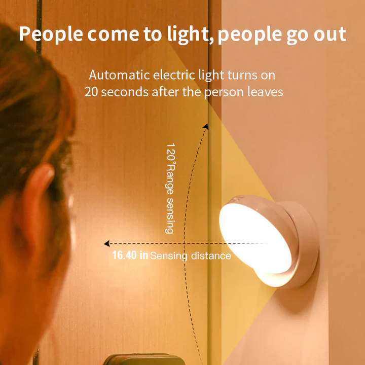 Elara Smart Motion Sensor LED Night Light: wireless, energy-saving, safe home lighting for hallways & bedrooms.