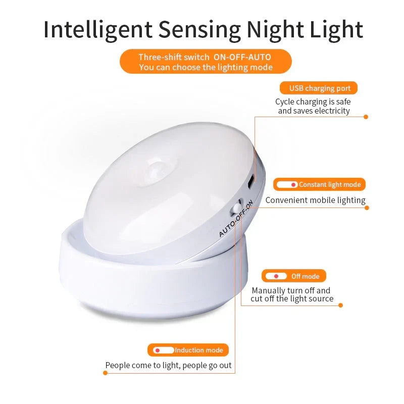 Elara smart motion sensor night light, energy-saving LED safety light for dark hallways & bedrooms.