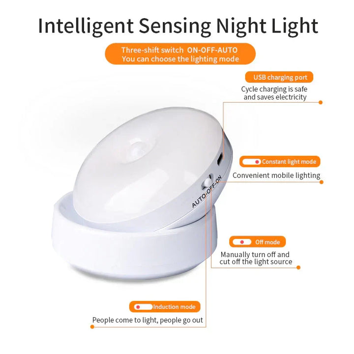 Elara smart motion sensor night light, energy-saving LED safety light for dark hallways & bedrooms.