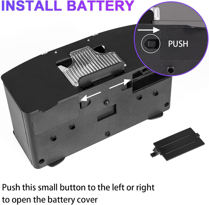 Automatic electric card shuffler, a durable game accessory. Quick & easy shuffling for 2 decks of cards.