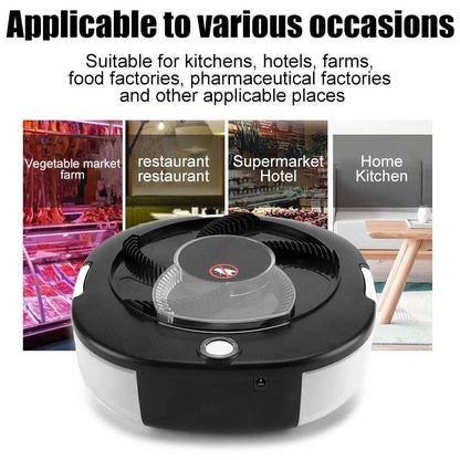 Rechargeable electric fly trap, offers chemical-free pest control. Automatic & silent for home.