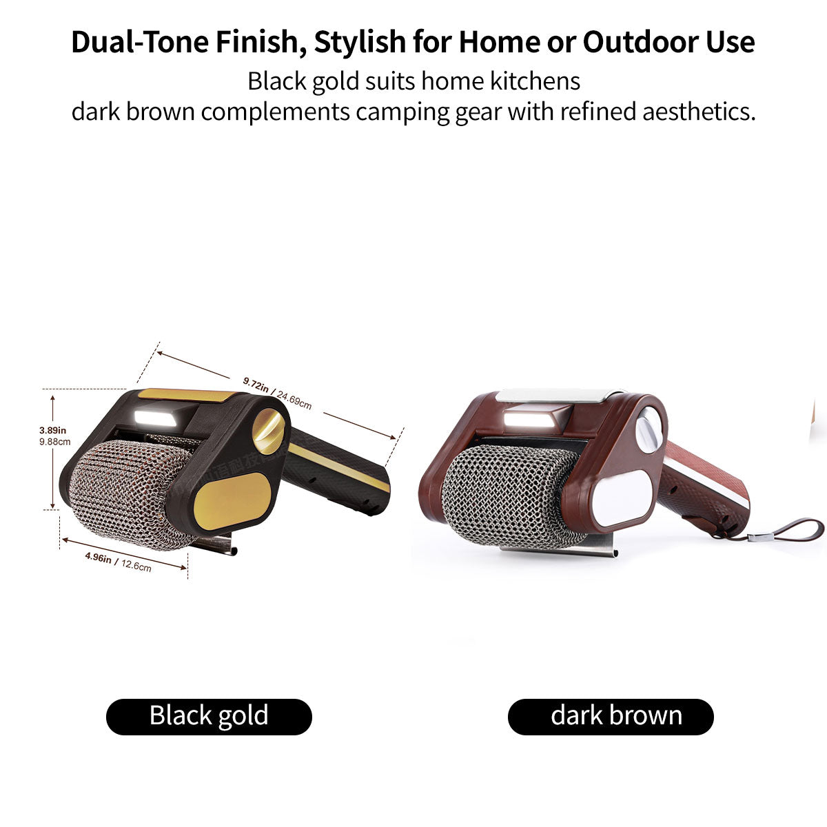 Electric grill brush with robust stainless steel bristles, fast cleaning