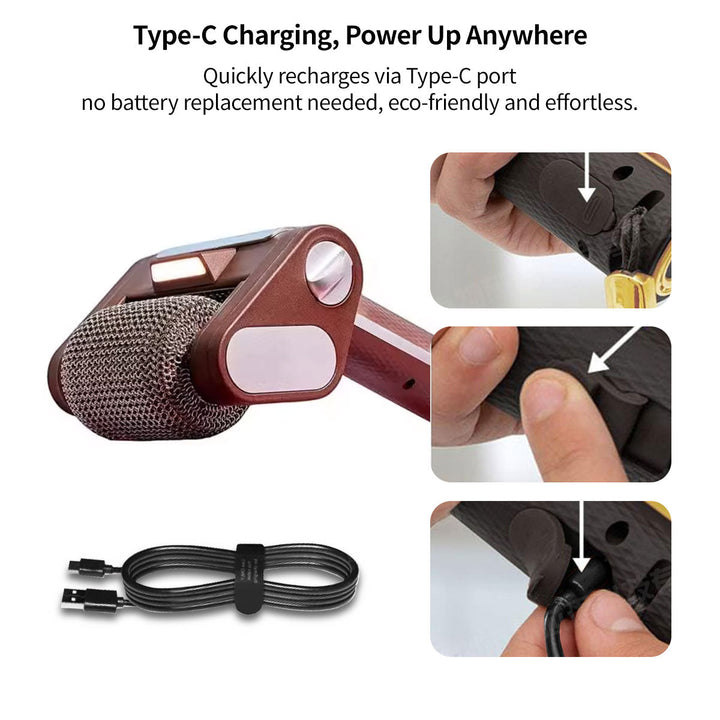 Electric BBQ grill cleaner with bright LED light for effective outdoor cleaning