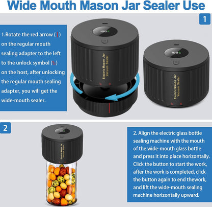 Kitchen essential: Electric jar sealer kit for maintaining peak freshness of stored foods.