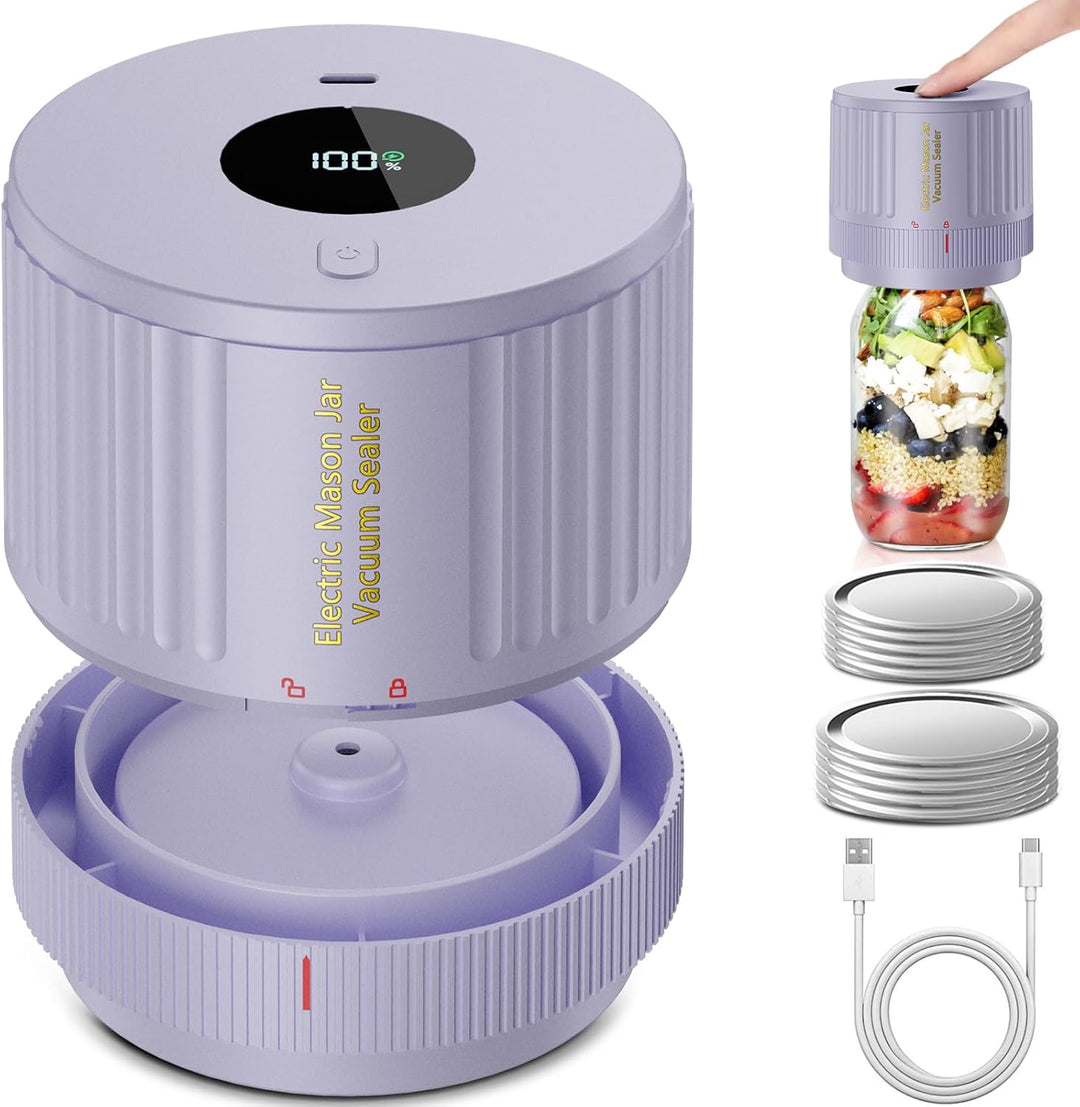 Home food saver kit: electric mason jar sealer for efficient pantry organization & freshness.