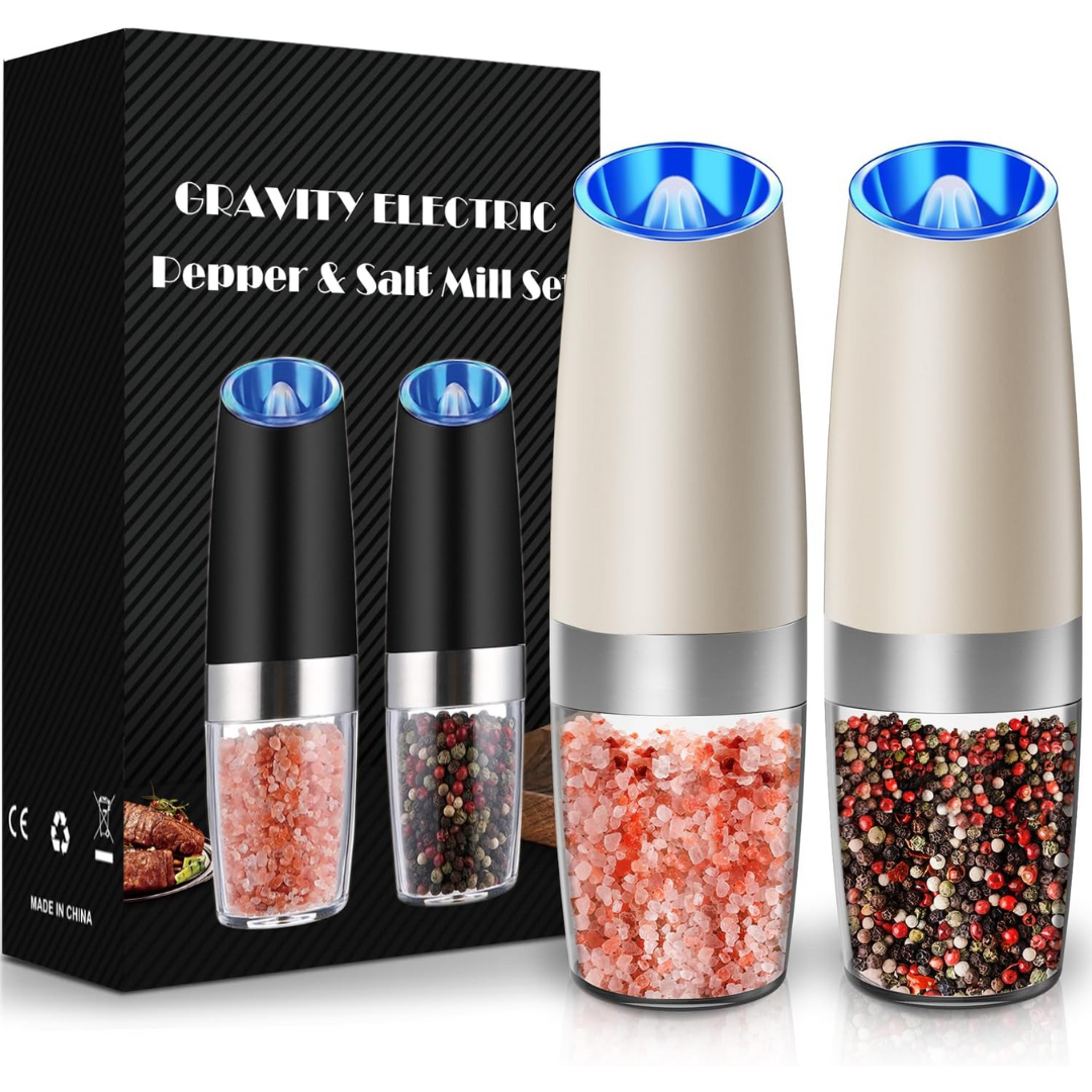 Premium electric pepper mill for cooking, rechargeable, sleek design, adds elegance to your kitchen.