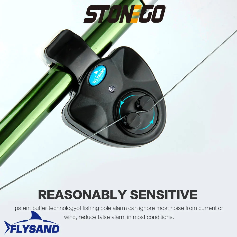 Portable electronic bite alarm featuring a vivid LED, perfect for fishing rod and night fishing.
