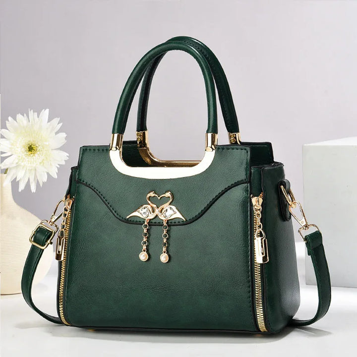 Versatile elegant structured women's handbag, a stylish purse & fashion accessory.