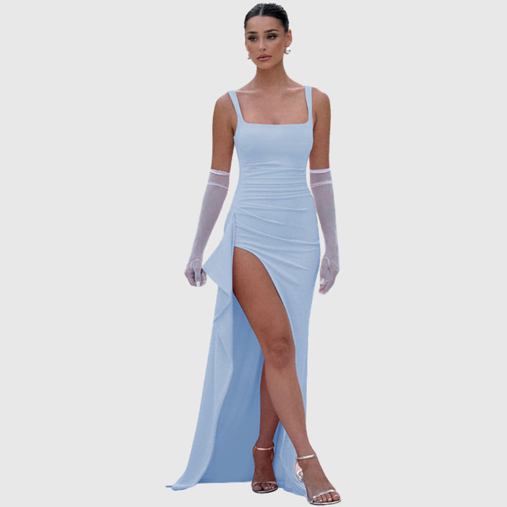 Luxurious bodycon maxi dress, perfect for special occasions, with a sexy thigh split.