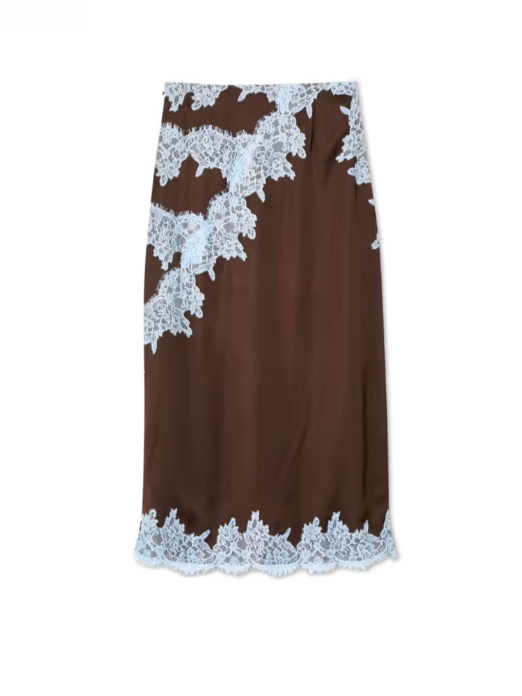 Vacation-ready brown tie-dye maxi dress for women, featuring an elegant halter V-neck and side slit.