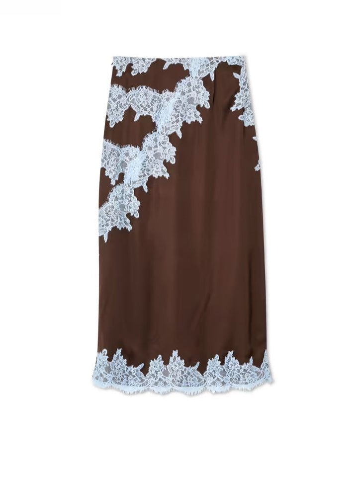Vacation-ready brown tie-dye maxi dress for women, featuring an elegant halter V-neck and side slit.