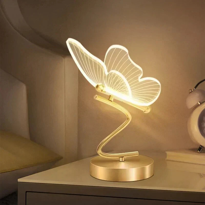 Elegant butterfly LED table lamp, perfect modern accent lighting for contemporary home decor.