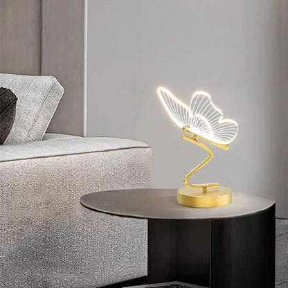 Contemporary butterfly LED table lamp, an elegant lighting fixture for any modern home decor.