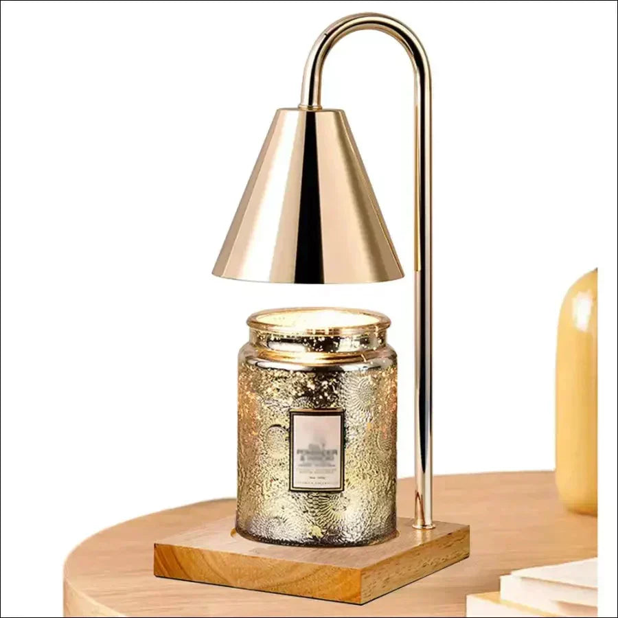 Flame-free candle warmer lamp, safe alternative to burning candles, elegant modern home decor.