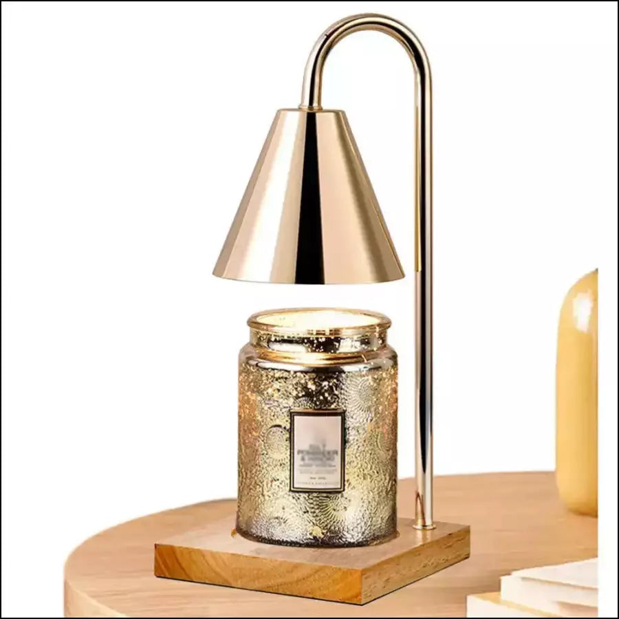 Modern candle warmer lamp, dimmable light & timer, safe scent diffuser for relaxing home ambiance.