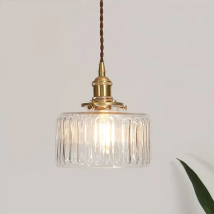 Transparent glass pendant lamp, a focal point in modern homes.