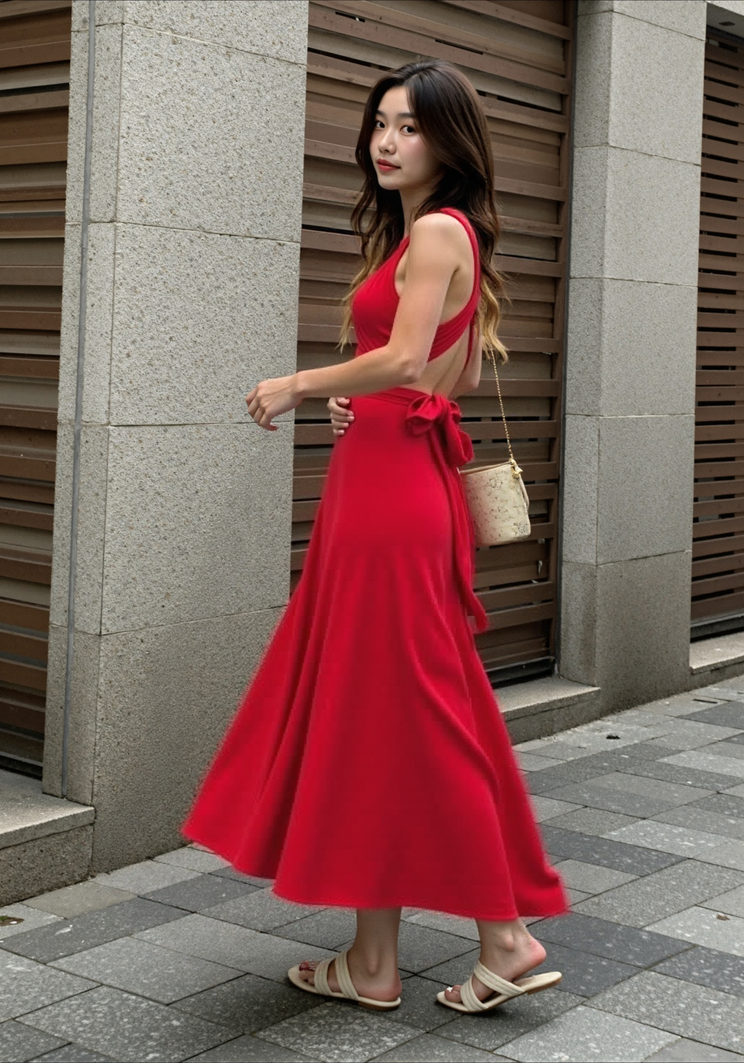Elegant convertible maxi dress for women, versatile and flattering evening wear.