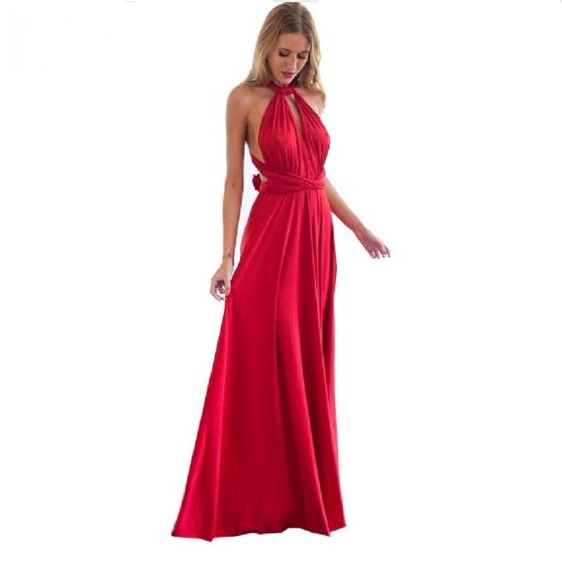 Versatile convertible maxi dress, perfect for women seeking elegant evening wear.