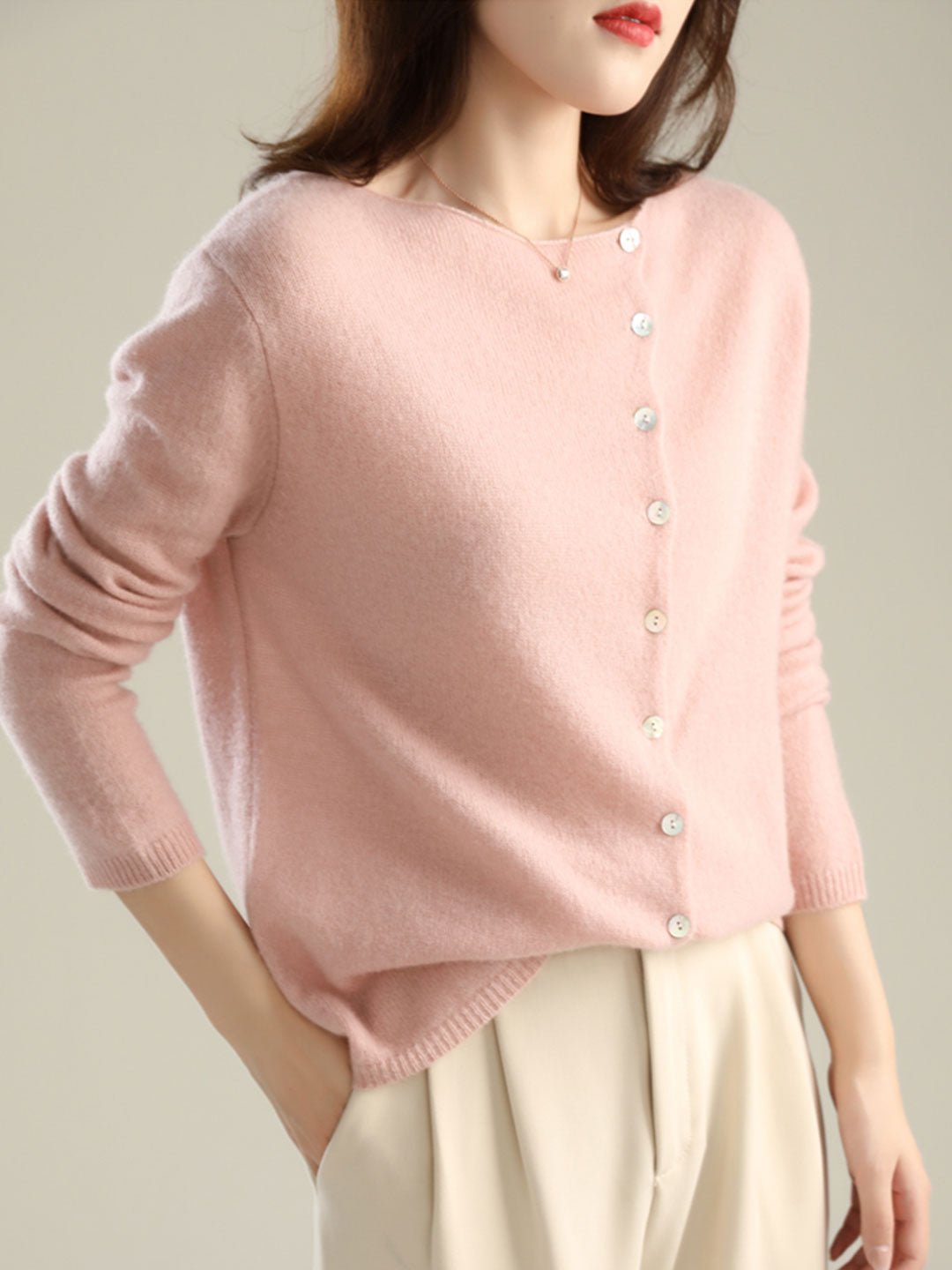 Women's elegant Lilou cardigan. Cozy knit, relaxed fit long sleeve, open front layering top. Versatile.