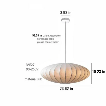 Beautiful SilkCrown crystal pendant lamp, a luxury lighting fixture with an elegant silk shade.