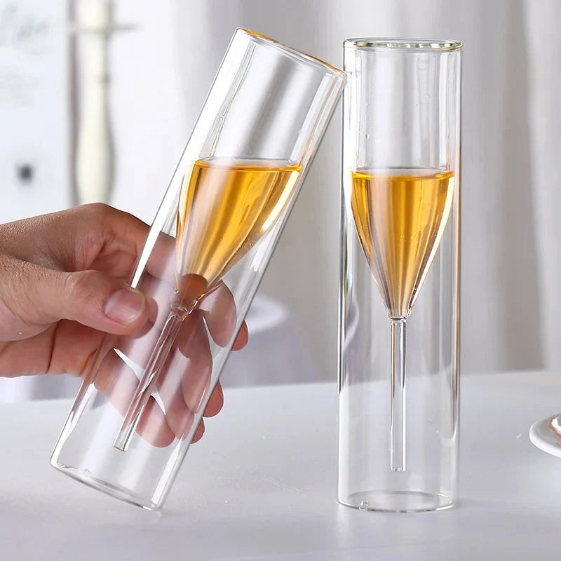 Elegant double wall insulated champagne glass keeps bubbly chilled longer. Perfect for cocktails & special occasions.
